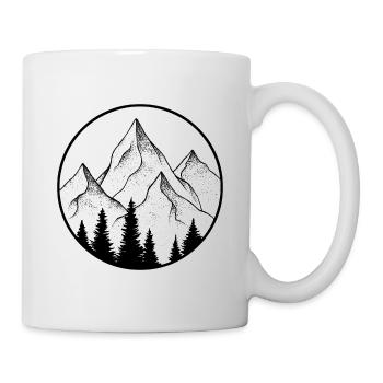 mountain design, round logo - Mug - white - Right