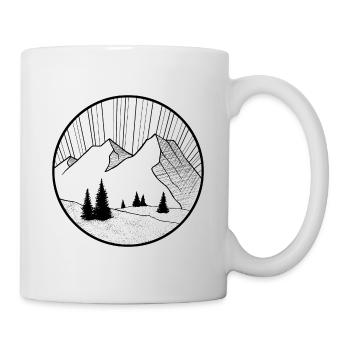 Bergzeichnung - Tasse - Weiß - Rechts
