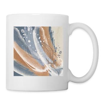 Abstract Rushes in Symphony Blue and Beige - Mug - white - Right