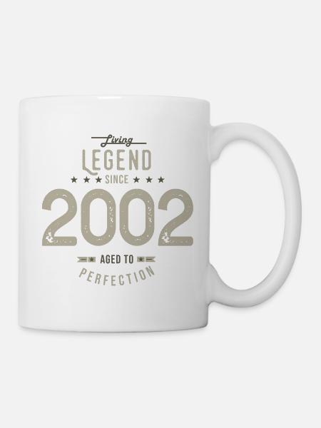legend since 2002 Cadeau anniversaire 20 ans - Mug blanc - blanc