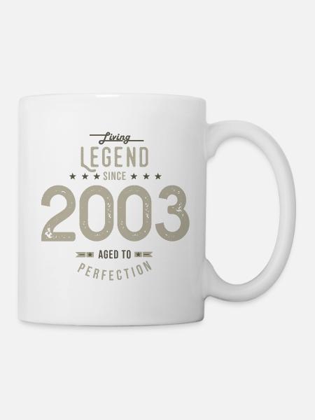 legend since 2003 Cadeau anniversaire 20 ans - Mug blanc - blanc