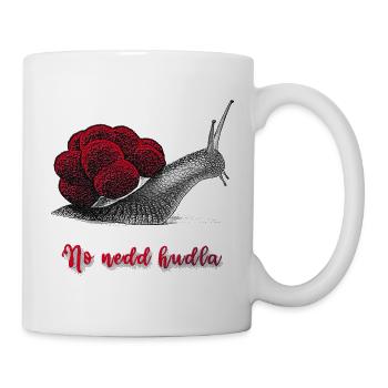 Schnecke mit Bollenhut und Schwäbischem Spruch - Tasse - Weiß - Rechts