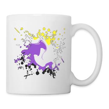 LGBTQ+ nonb splatter design - Tasse - Weiß - Rechts