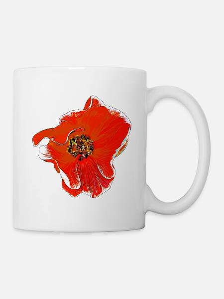 Fleurs Rose orange - Mug blanc - blanc