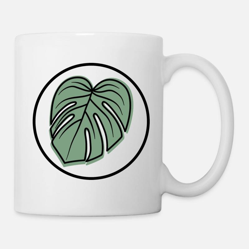 Monstera Patch - Tasse - Weiß