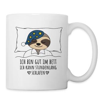Ich bin gut im Bett stundenlang schlafen Faultier - Tasse - Weiß - Rechts