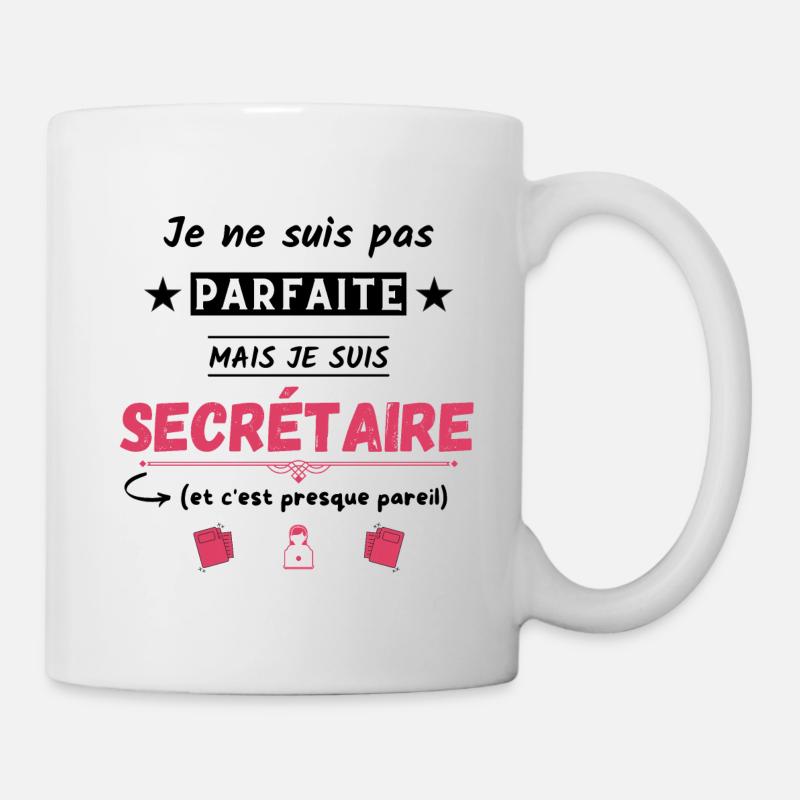 Je ne suis pas parfaite mais je suis secrétaire - Mug blanc - blanc