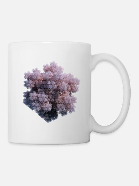 Weiße Fraktale - Tasse - Weiß