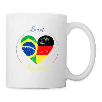Flag Heart Brasil Germany - Mug - white - Right
