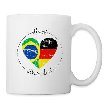 Heart Brésil Allemagne Drapeaux nationaux - Mug blanc - blanc - Droite