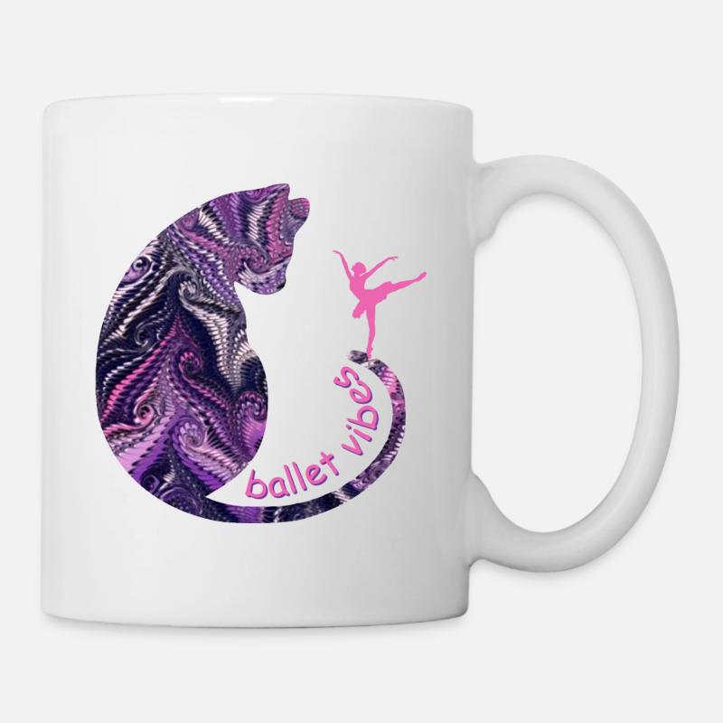 chat avec ballerine e 75 - Mug blanc - blanc