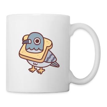 Cute Pigeon With Bread Necklace Funny - Mug - white - Right