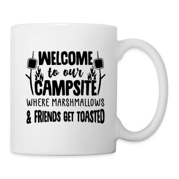 Willkommen auf unserem Campingplatz Funny Camping Slogan - Tasse - Weiß - Rechts