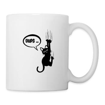 Hoppla.. schwarze Katze betises - Tasse - Weiß - Rechts