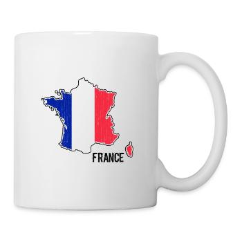 France Flag Map Outline - Mug - white - Right