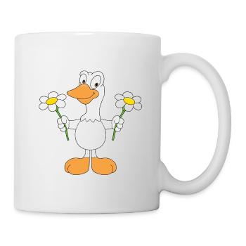 GANS - GÄNSEBLÜMCHEN - LIEBE - LOVE - BLUMEN - Tasse - Weiß - Rechts