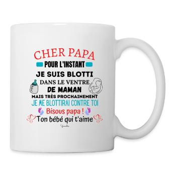Annonce grossesse - Futur papa - Cadeau Papa -Père - Mug blanc - blanc - Droite