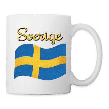 Die Flagge von Schweden Sverige - Tasse - Weiß - Rechts