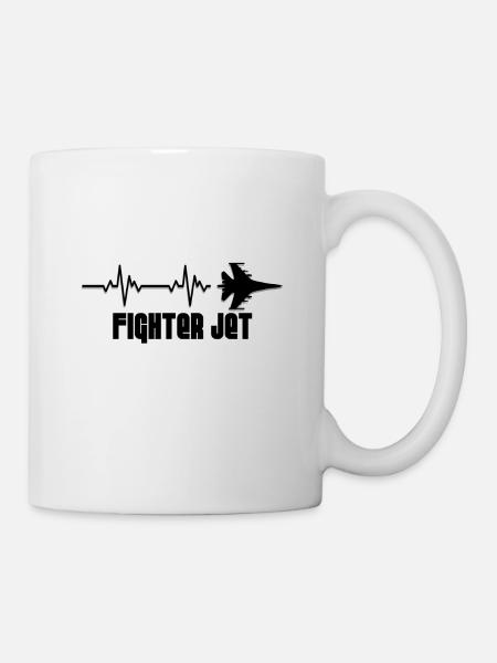 Heartbeat fighter jet - Mug - white