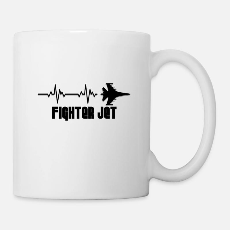 Heartbeat Kampfjet - Tasse - Weiß