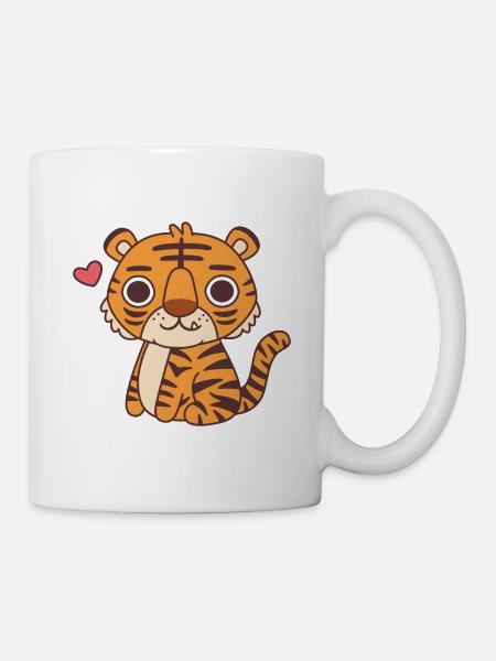 Mignon petit petit tigre - Mug blanc - blanc