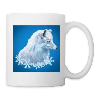 Poster Polarfuchs - Tasse - Weiß - Rechts