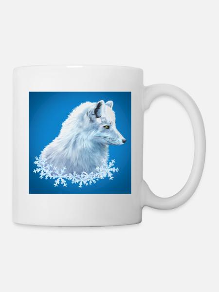 Affiche Renard arctique - Mug blanc - blanc