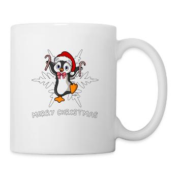 Sweet Merry Christmas Penguin with Ice Flake - Mug - white - Right