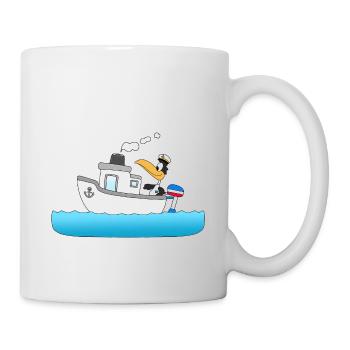 PINGUIN - KAPITÄN - BOOT - SCHIFF - SEEMANN - Tasse - Weiß - Rechts