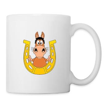 PFERD - HUFEISEN - LIKE - LIKEN - MÖGEN - TIERISCH - Tasse - Weiß - Rechts