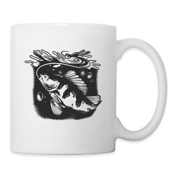 Pêcheurs et pêcheurs Accessoires de pêche Motif Canne à pêche - Mug blanc - blanc - Droite