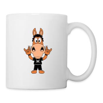 PFERD - MUSIK - ROCK - HEAVY METAL - TIERISCH - Tasse - Weiß - Rechts