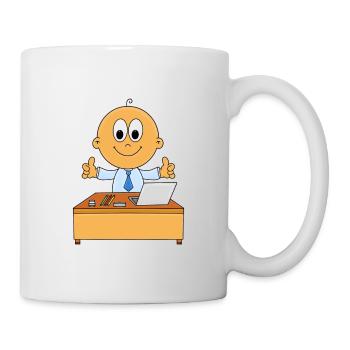 BABY - ARBEIT - SCHREIBTISCH - BOSS - CHEF - KIND - Tasse - Weiß - Rechts