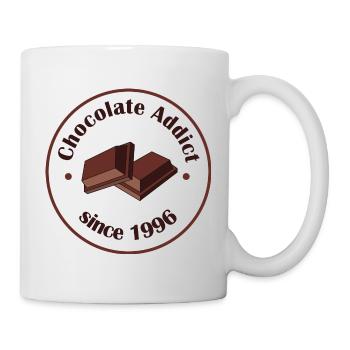 Addicted to chocolate since 1996 gourmet humor - Mug - white - Right