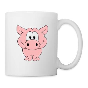 SCHWEIN - TIER - KIND - BABY - BAUER - BAUERNHOF - Tasse - Weiß - Rechts