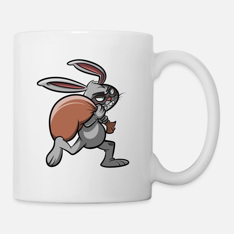 Voleur de banque - Lapin sur Raid Robbery Ganove - Mug blanc - blanc
