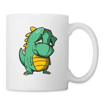 Sad dragon cries - farewell tears - Mug - white - Right