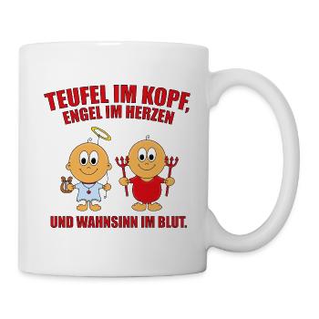 BABYS - BABY - ENGEL - TEUFEL - KIND - KINDER - Tasse - Weiß - Rechts