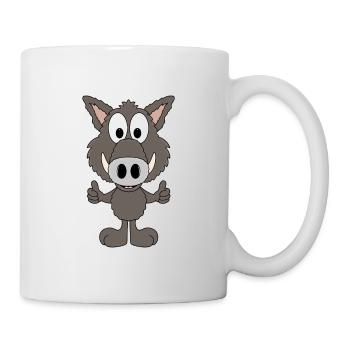 WILDSCHWEIN - WILD BOAR - LIKE - LIKEN - MÖGEN - Tasse - Weiß - Rechts
