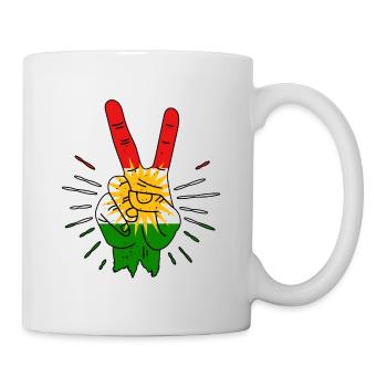 Doigt de paix du Kurdistan - Mug blanc - blanc - Droite