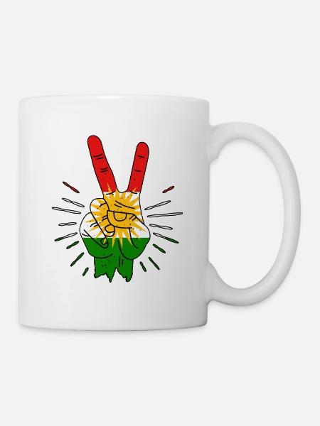 Kurdistan Peace Finger - Tasse - Weiß