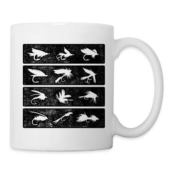 Retro Graphic Fly Fishing Hobby Fisher Fishing Rod - Tasse - Weiß - Rechts