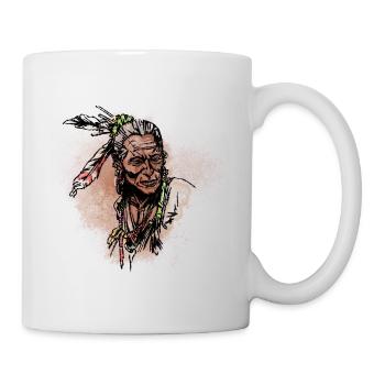 Porträt der amerikanischen Ureinwohner - Tasse - Weiß - Rechts