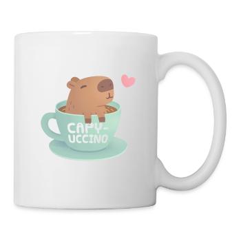 Mignon Capybara dans une tasse de café Drôle capyuccino - Mug blanc - blanc - Droite