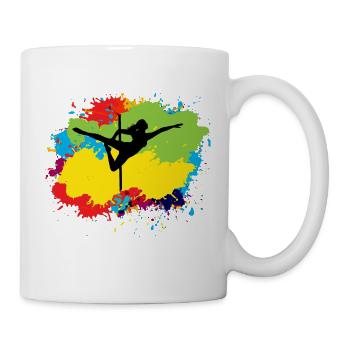 Pole Sport Tanz Tänzer Akrobatik Aquarell - Tasse - Weiß - Rechts