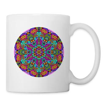 Fleur de vie dans un mandala 3 - Mug blanc - blanc - Droite