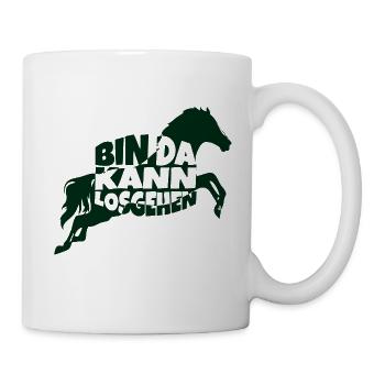 bin da pferd 1 - Tasse - Weiß - Rechts