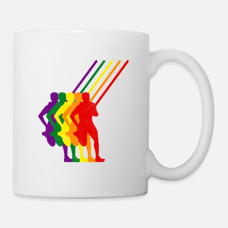 Stabhochsprung Springen Bunte Leichtathletik - Tasse - Weiß