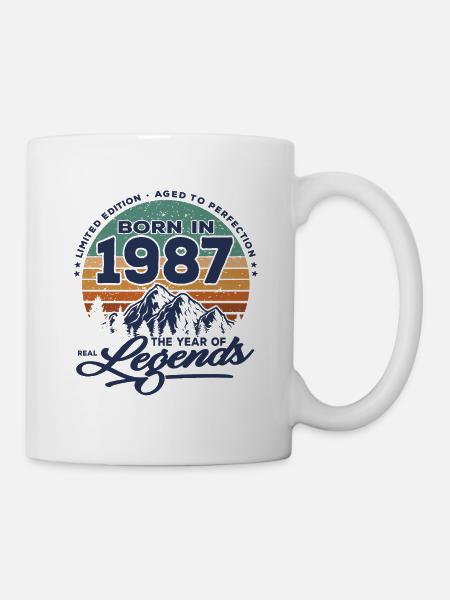 Legenden werden 1987 geboren - Tasse - Weiß