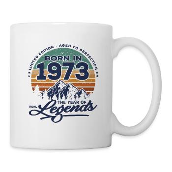 Legenden werden 1973 geboren - Tasse - Weiß - Rechts
